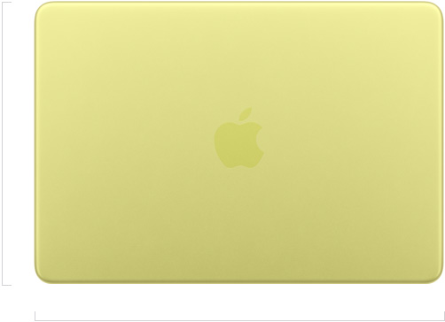السطح الخارجي لجهاز MacBook Neo مقاس 13 إنش وهو مغلق، شعار Apple في الوسط